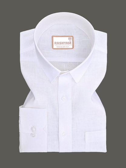 Linen Cotton Valoria White Narrow Stripe Formal Shirt