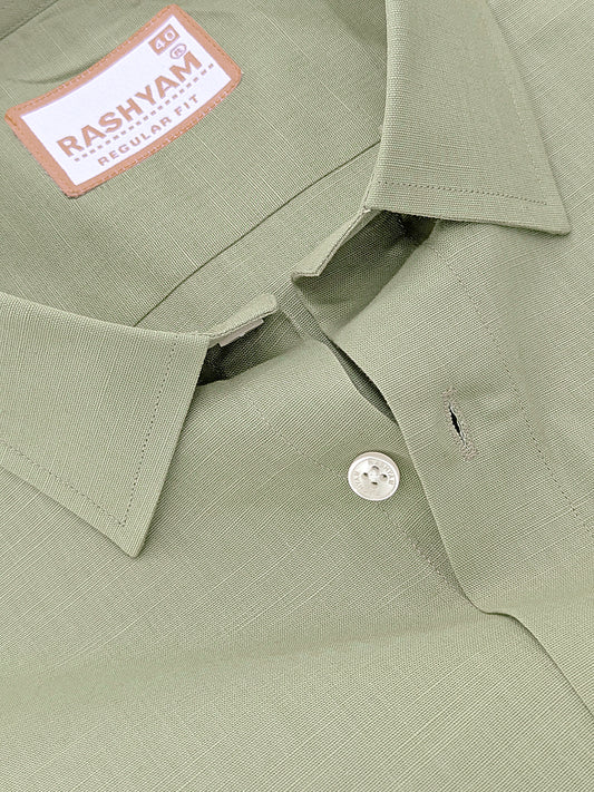 Luxurious Linen Abruzzo Sand Green Formal Shirt