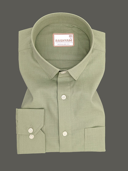 Luxurious Linen Abruzzo Sand Green Formal Shirt