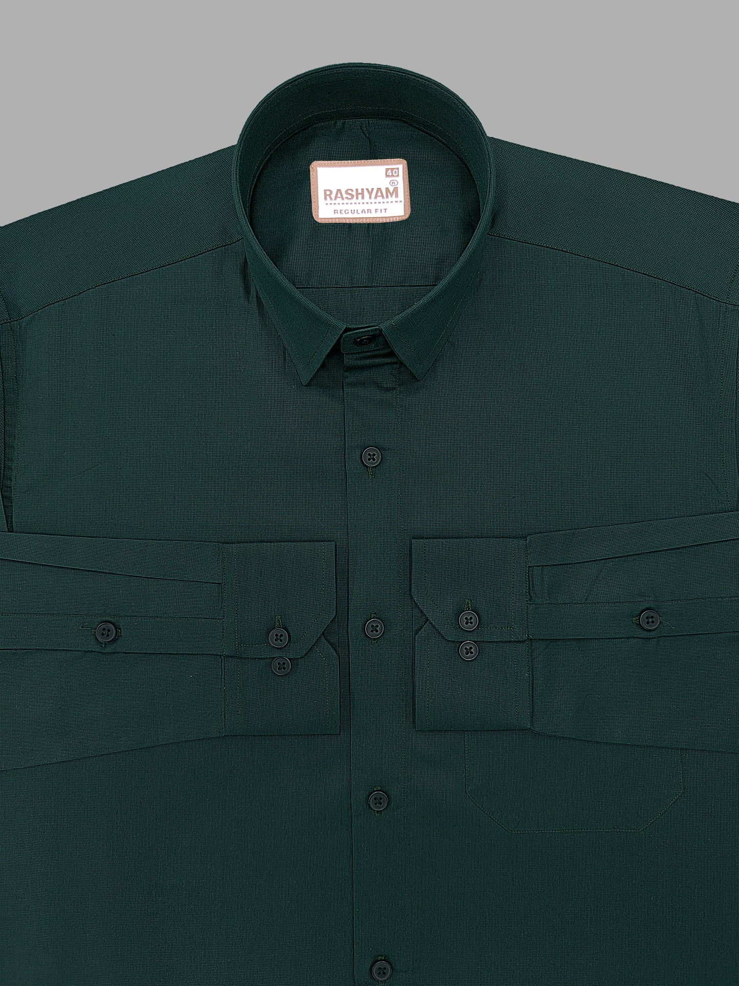 Premium Cotton Casia Jungle Green Formal Shirt