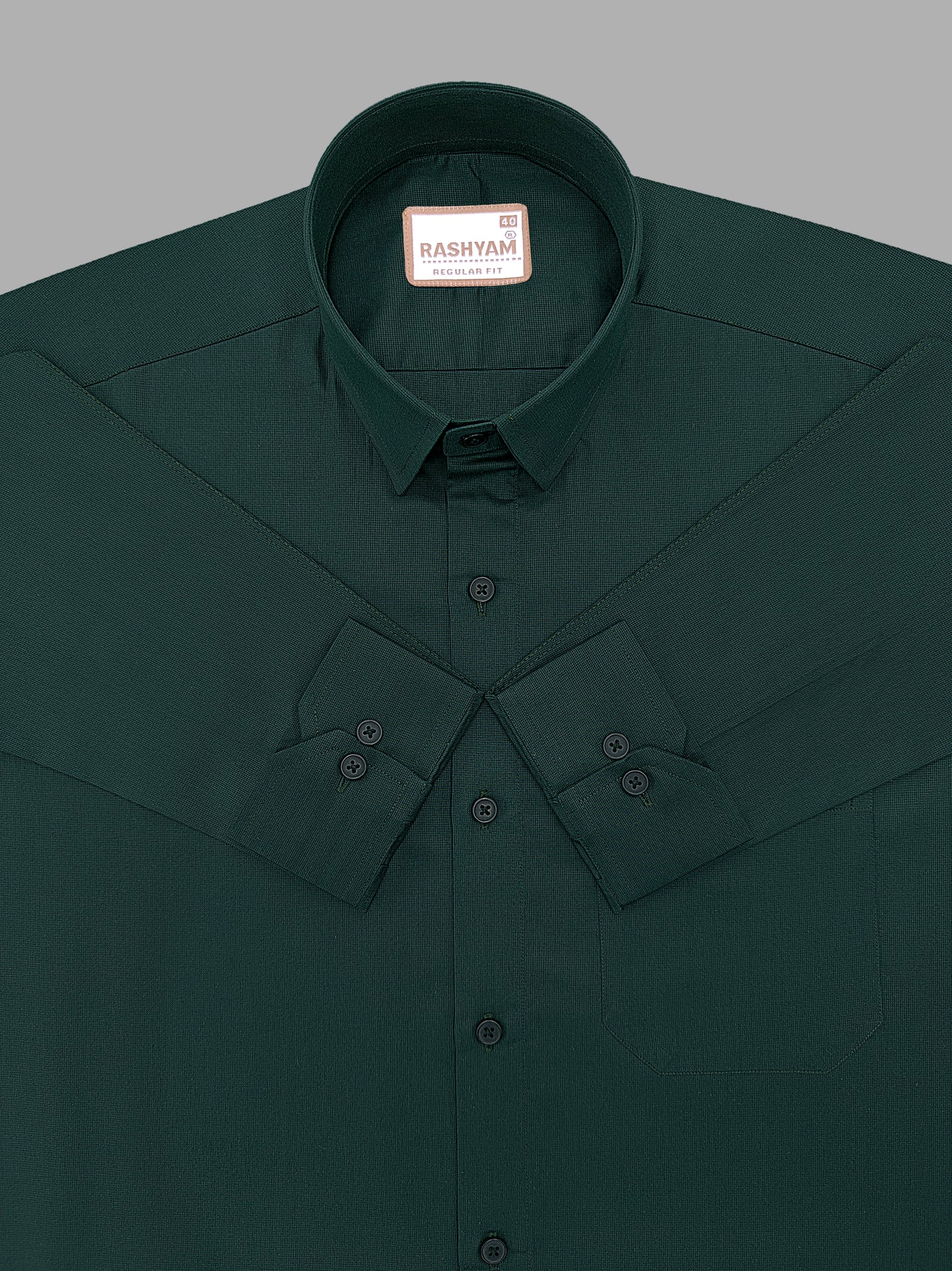 Premium Cotton Casia Jungle Green Formal Shirt