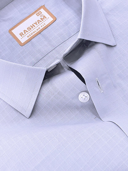 Premium Cotton Portelle Silver Grey Designer Checks Formal Shirt