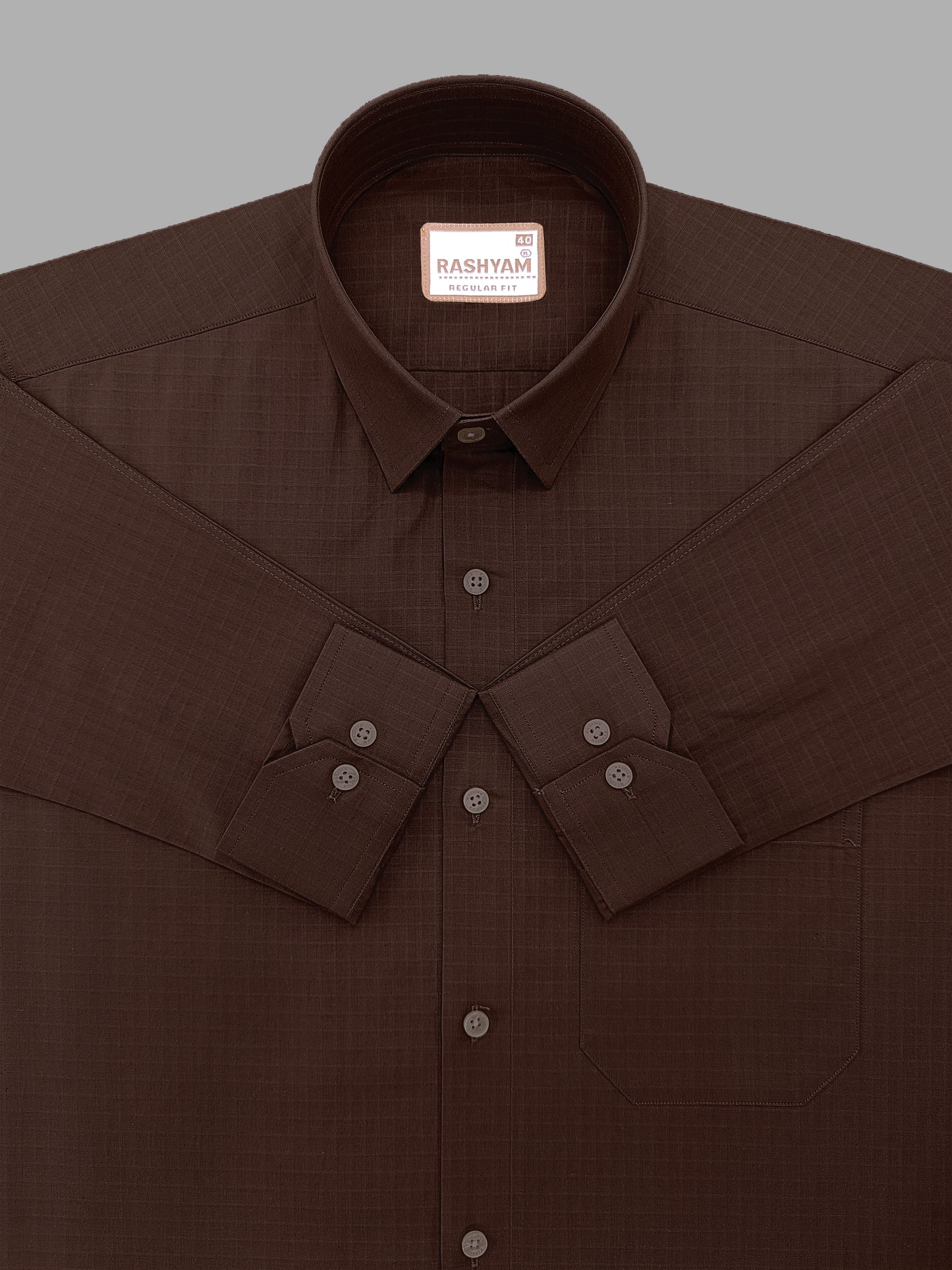 Premium Cotton Portelle Coffee Designer Checks Formal Shirt For Men