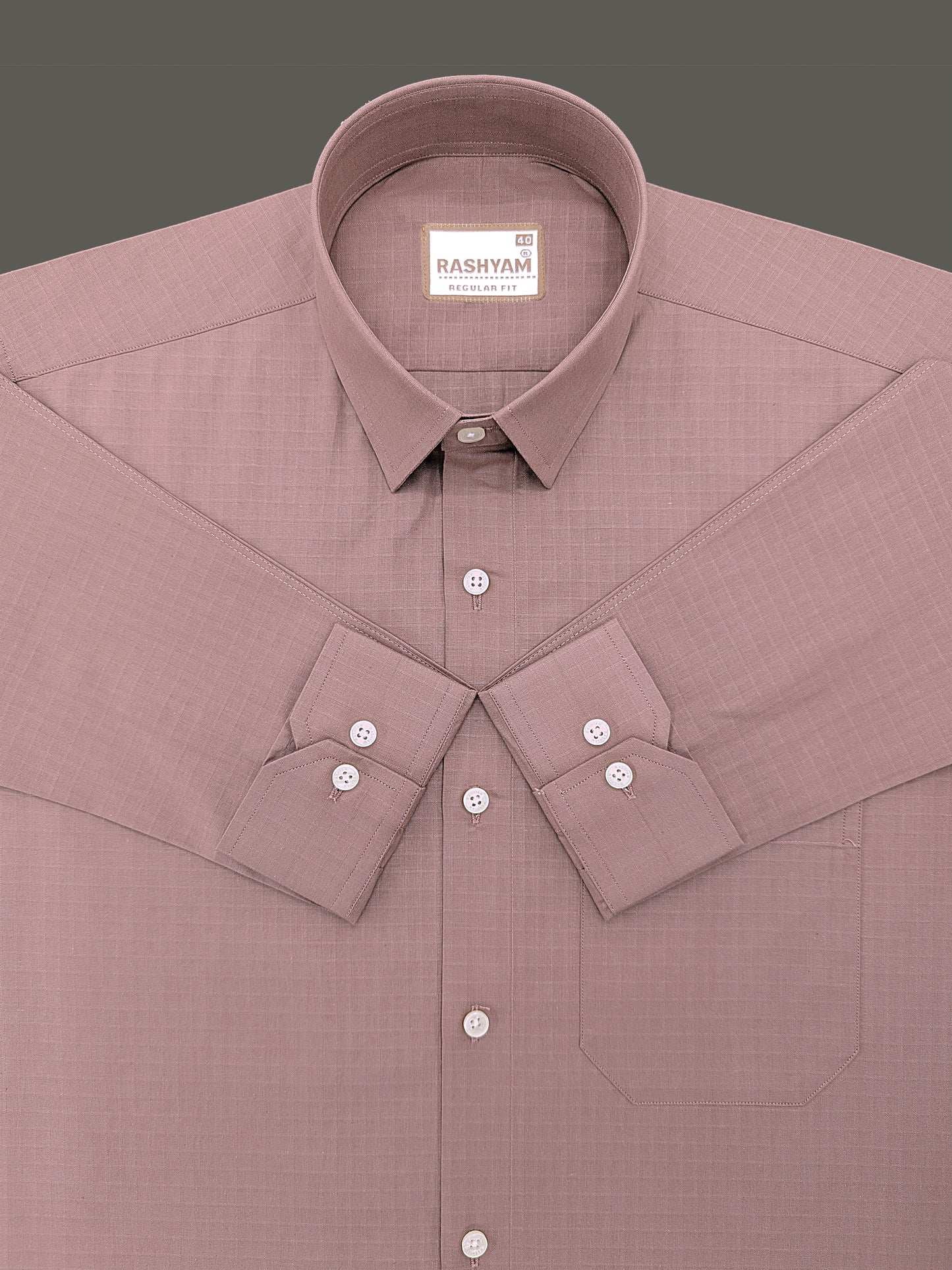 Premium Cotton Portelle Rosy Peach Designer Checks Formal Shirt For Men