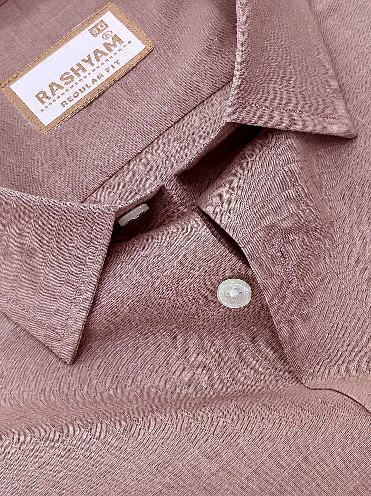 Premium Cotton Portelle Rosy Peach Designer Checks Formal Shirt For Men