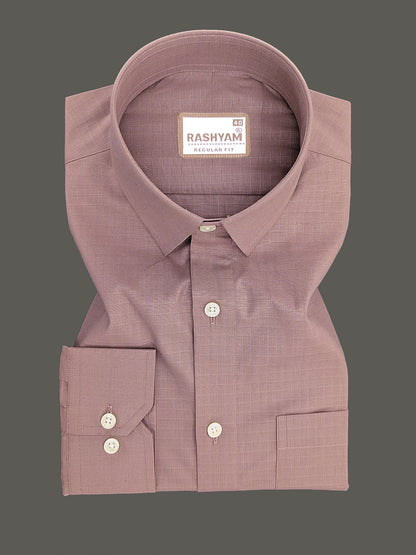 Premium Cotton Portelle Rosy Peach Designer Checks Formal Shirt For Men