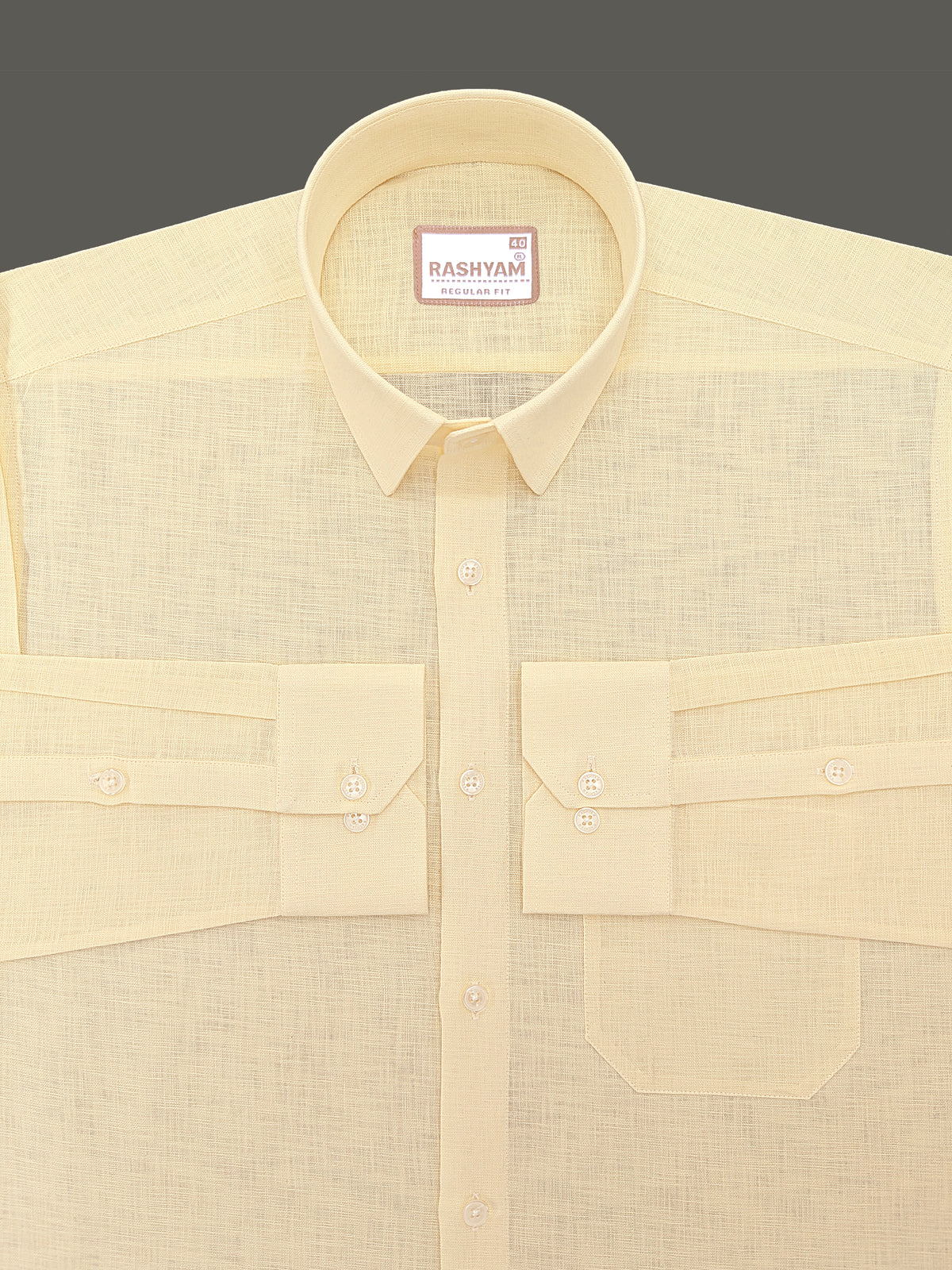 Italian Linen Noventia Butter Yellow Formal Shirt