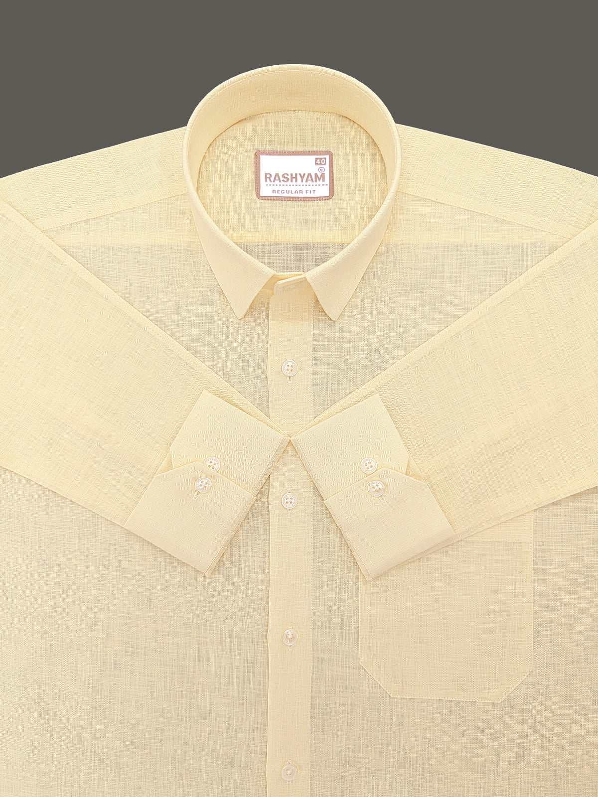 Italian Linen Noventia Butter Yellow Formal Shirt