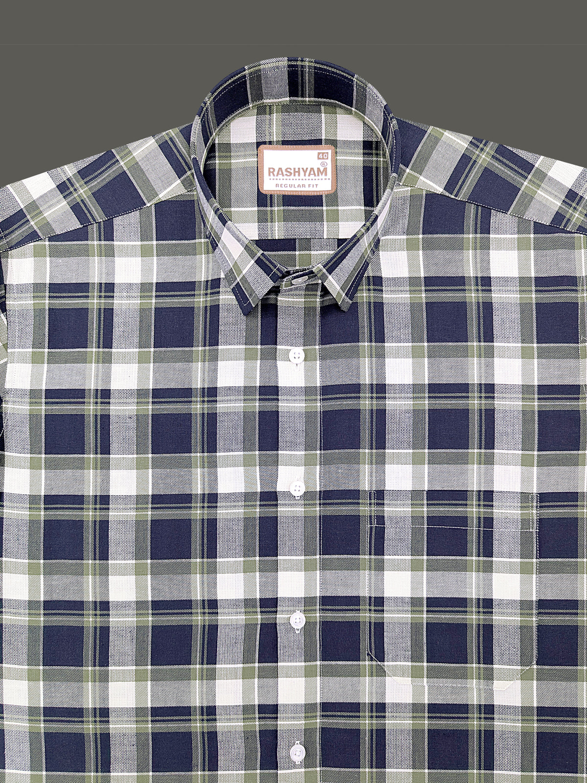 Oxford Cotton Cherasco Indigo Checkered Formal Shirt