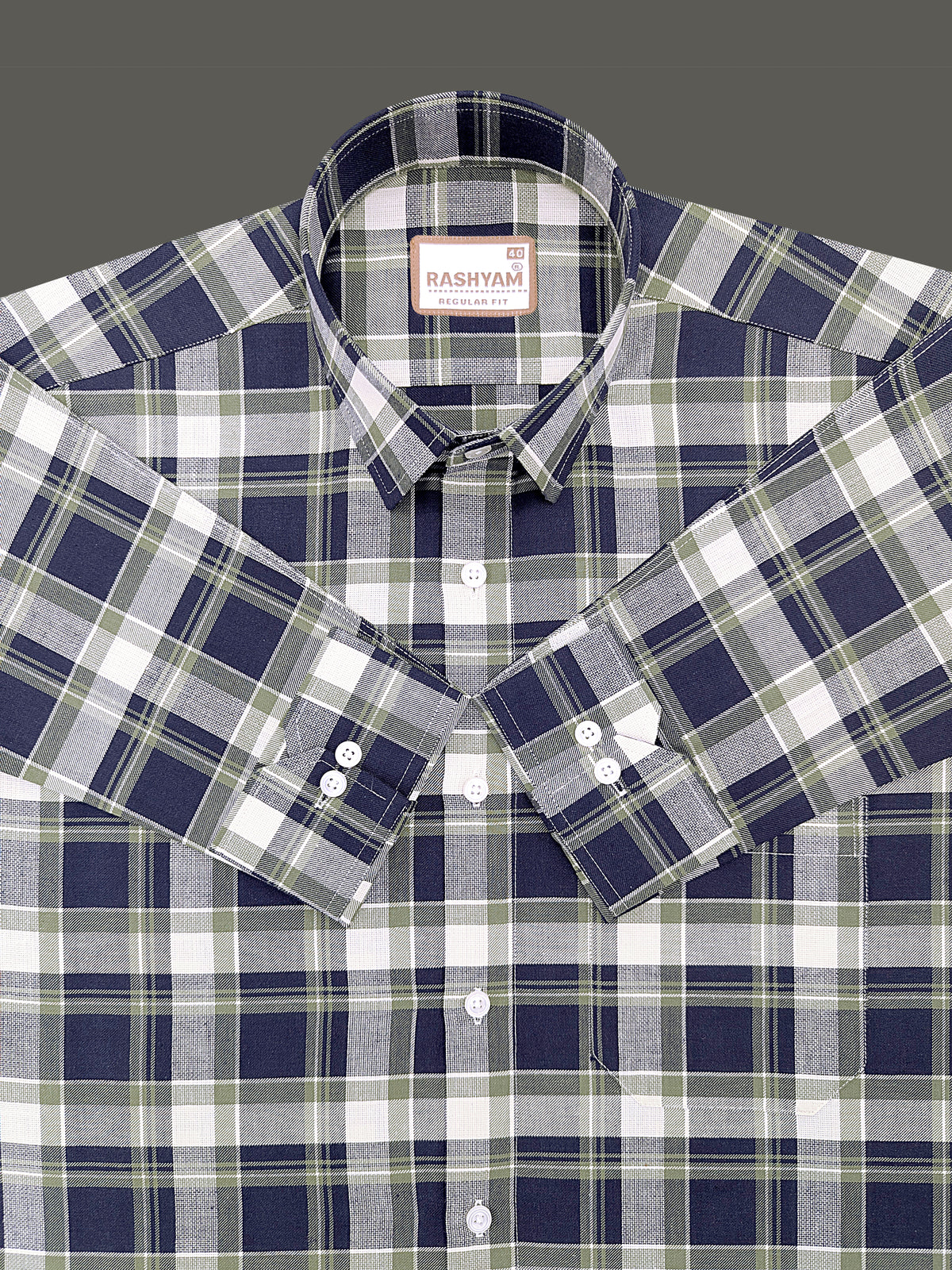 Oxford Cotton Cherasco Indigo Checkered Formal Shirt