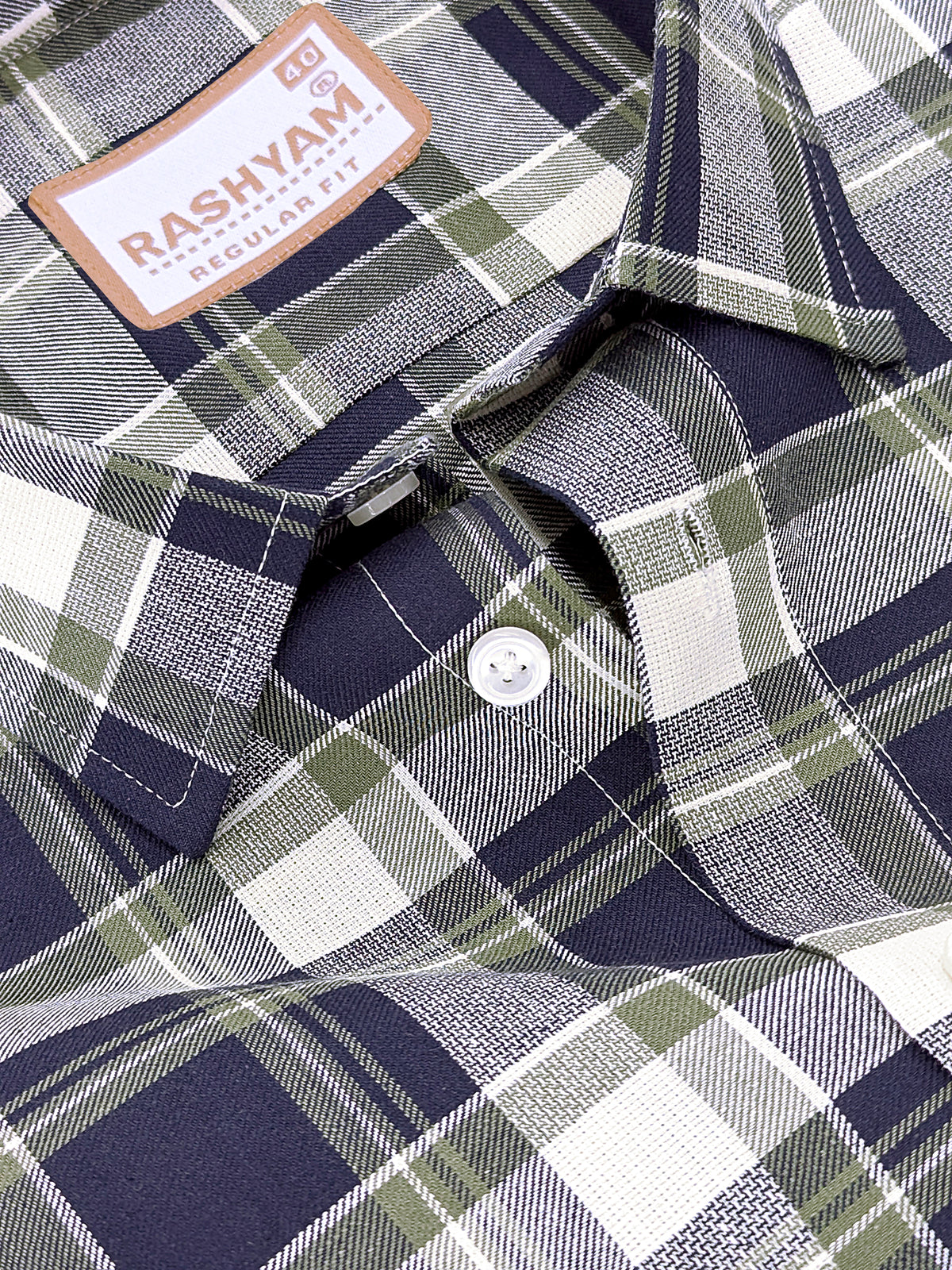 Oxford Cotton Cherasco Indigo Checkered Formal Shirt