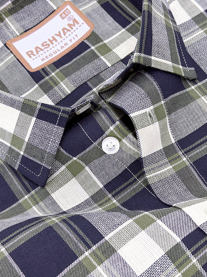 Oxford Cotton Cherasco Indigo Checkered Formal Shirt