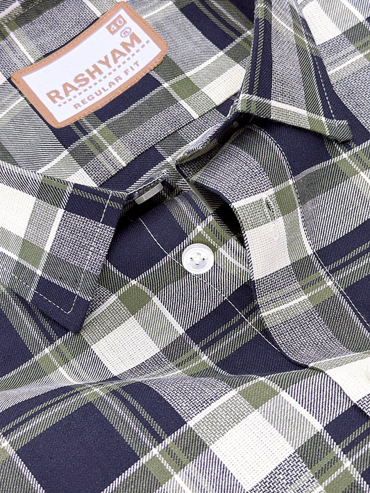 Oxford Cotton Cherasco Indigo Checkered Formal Shirt