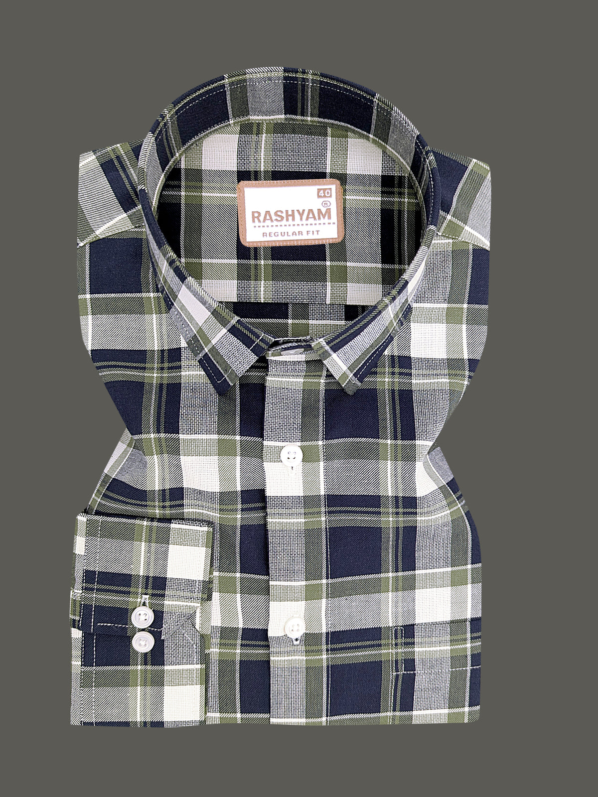 Oxford Cotton Cherasco Indigo Checkered Formal Shirt