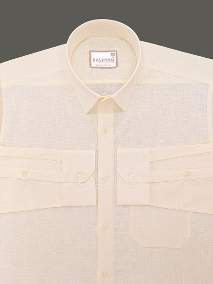 Luxurious Italian Linen Rich Cream Formal Shirt