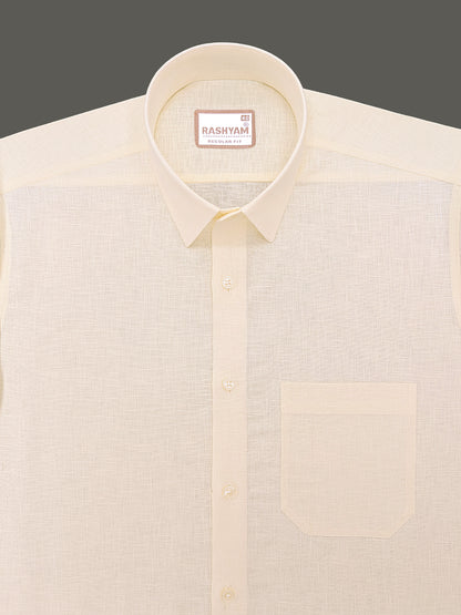 Luxurious Italian Linen Rich Cream Formal Shirt