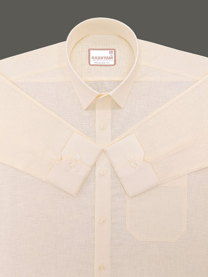 Luxurious Italian Linen Rich Cream Formal Shirt