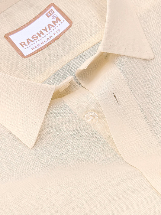 Luxurious Italian Linen Rich Cream Formal Shirt