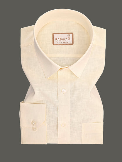 Luxurious Italian Linen Rich Cream Formal Shirt