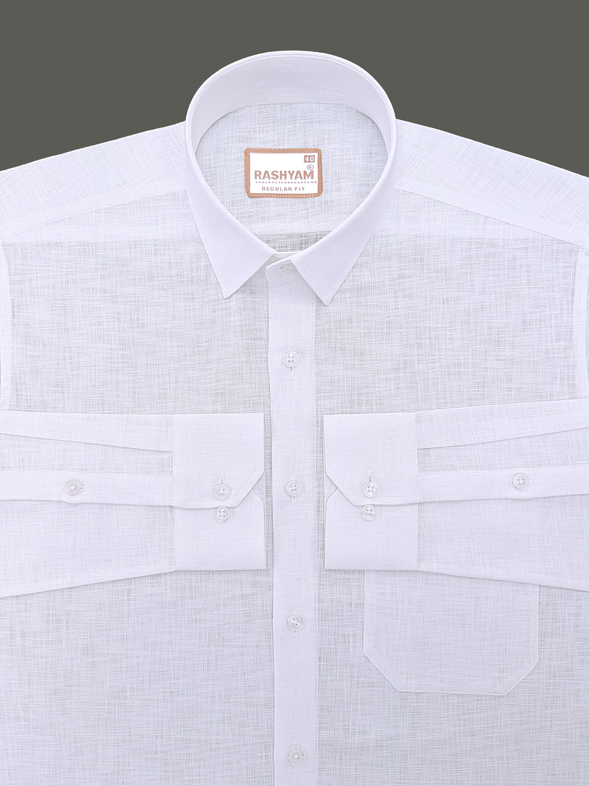 Italian Linen Noventia Natural White Formal Shirt