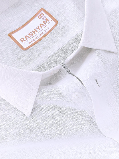 Italian Linen Noventia Natural White Formal Shirt