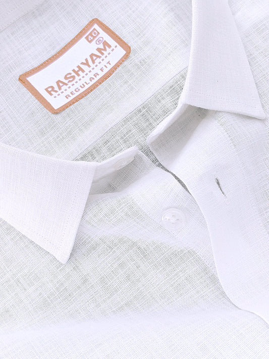 Italian Linen Noventia Natural White Formal Shirt