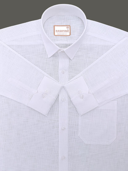 Italian Linen Noventia Natural White Formal Shirt