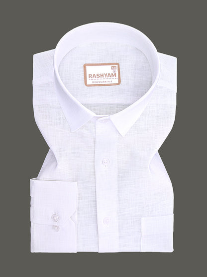 Italian Linen Noventia Natural White Formal Shirt