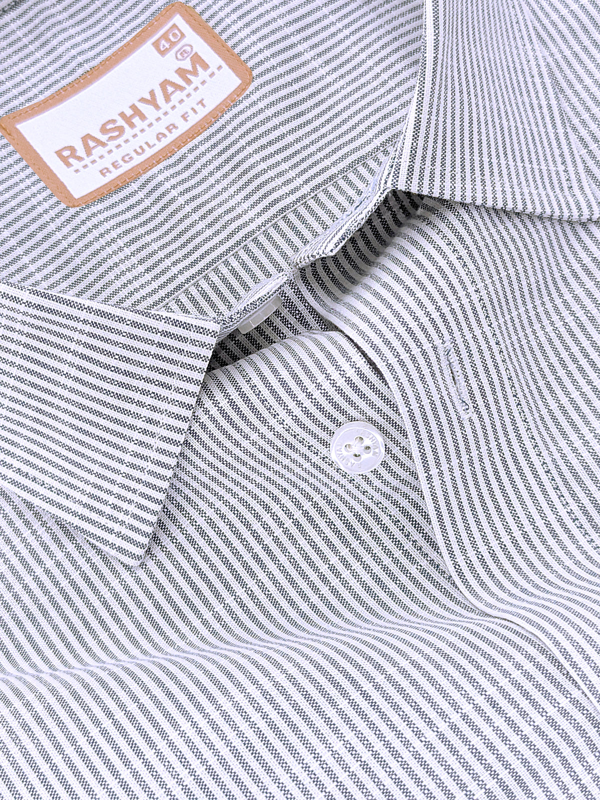Italian Linen Elowen Navy Multistripe On White Formal Shirt