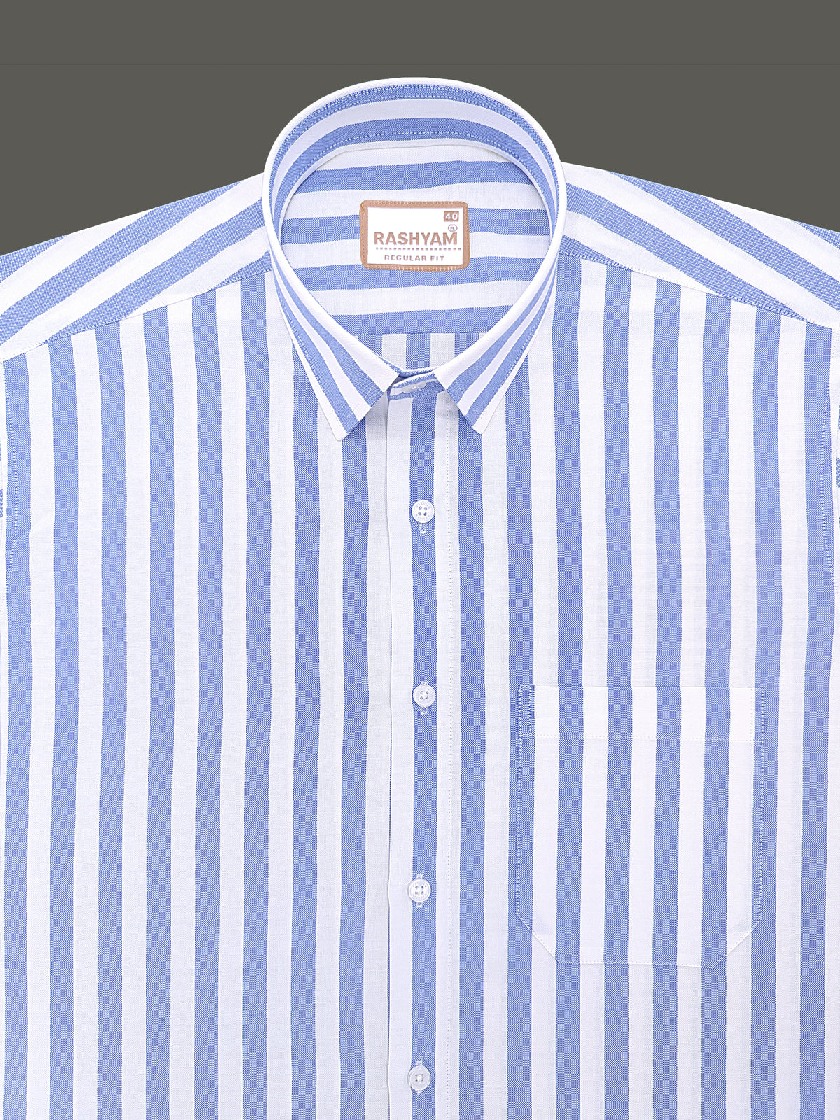 Oxford Cotton Zodiac Blue And White Stripe Formal Shirt