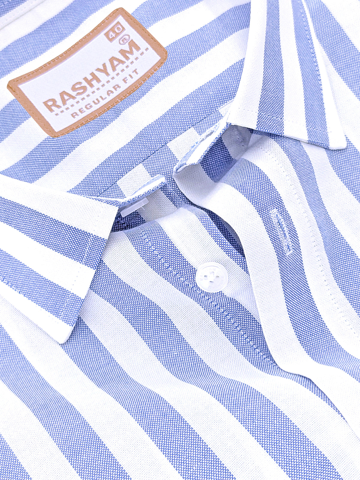 Oxford Cotton Zodiac Blue And White Stripe Formal Shirt