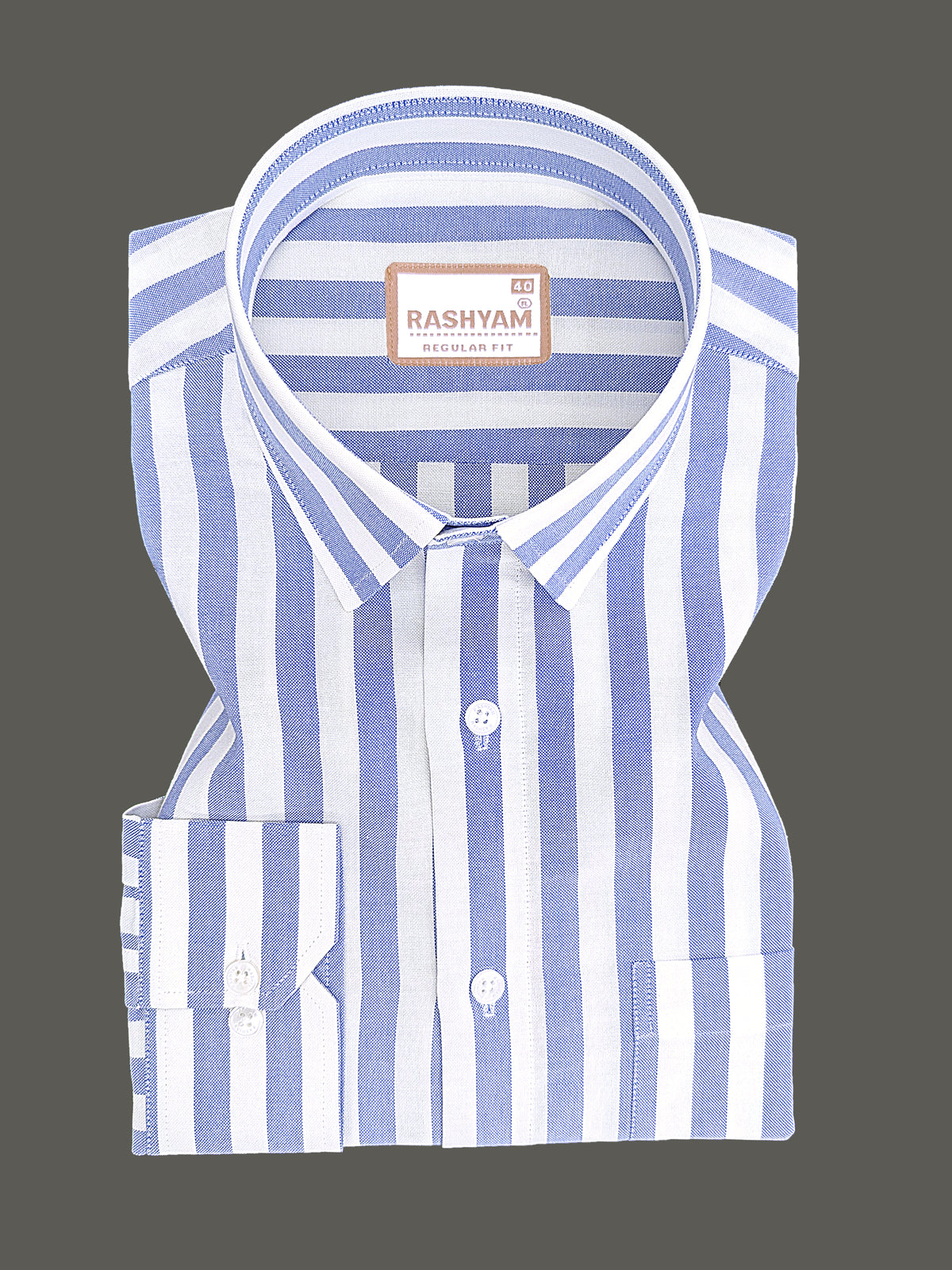 Oxford Cotton Zodiac Blue And White Stripe Formal Shirt