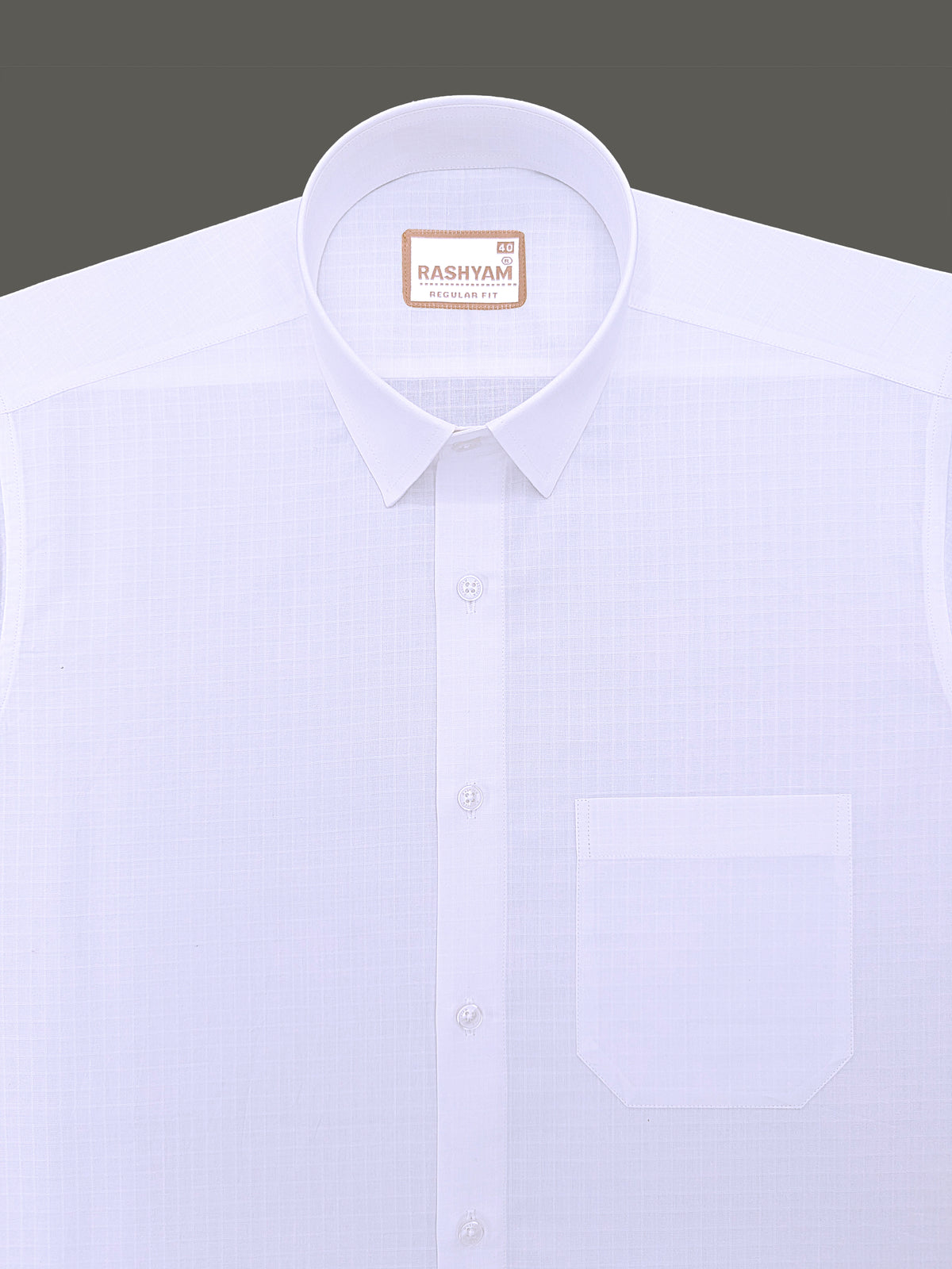 Premium Cotton Portelle White Designer Checks Formal Shirt