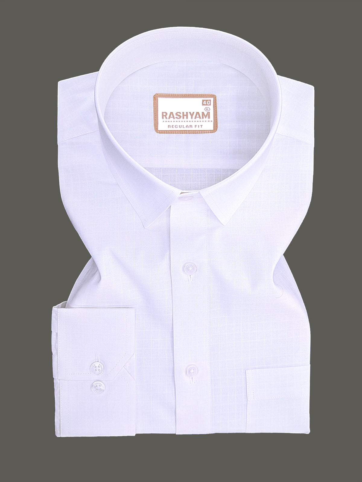 Premium Cotton Portelle White Designer Checks Formal Shirt