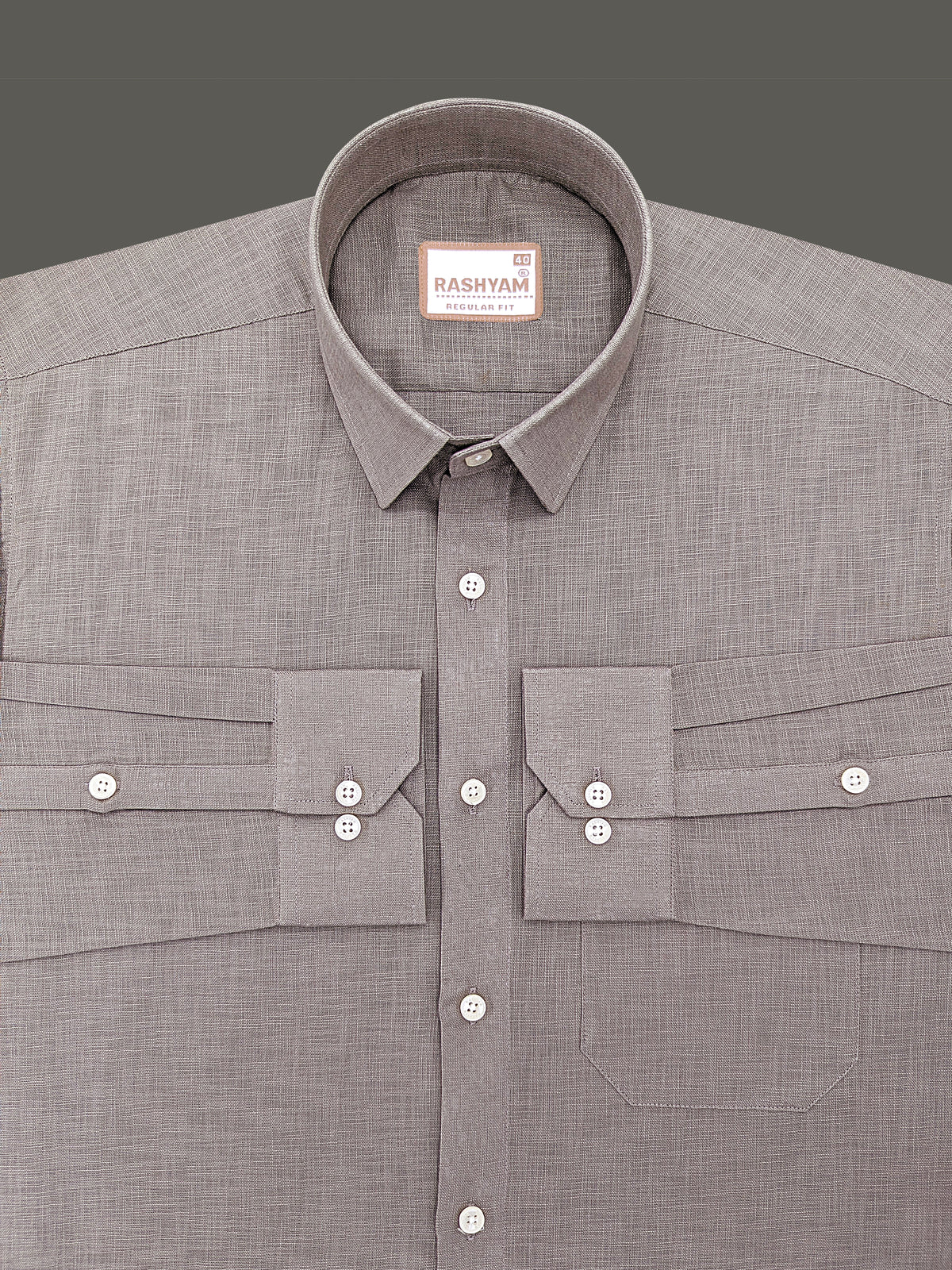 Italian Linen Noventia Feather Grey Formal Shirt