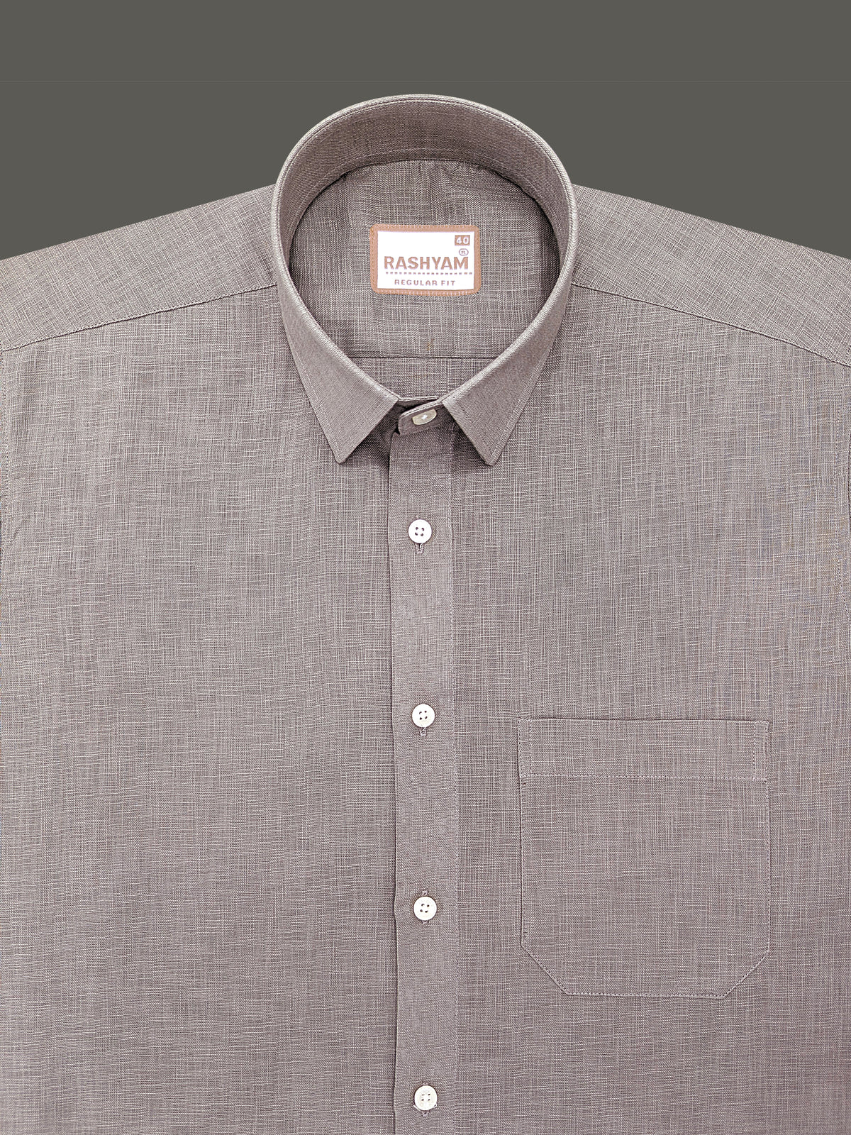 Italian Linen Noventia Feather Grey Formal Shirt
