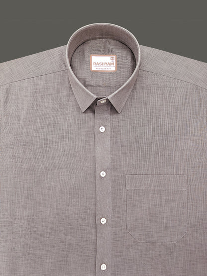 Italian Linen Noventia Feather Grey Formal Shirt