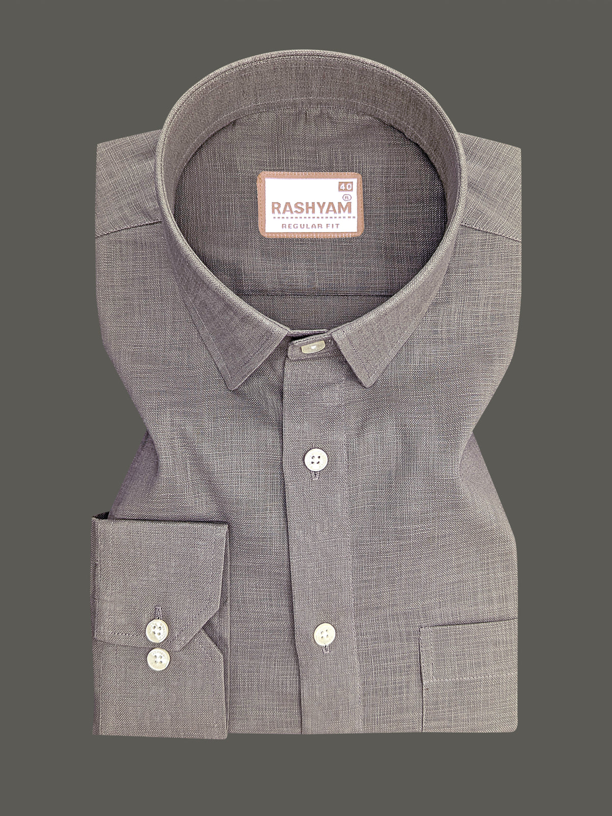 Italian Linen Noventia Feather Grey Formal Shirt