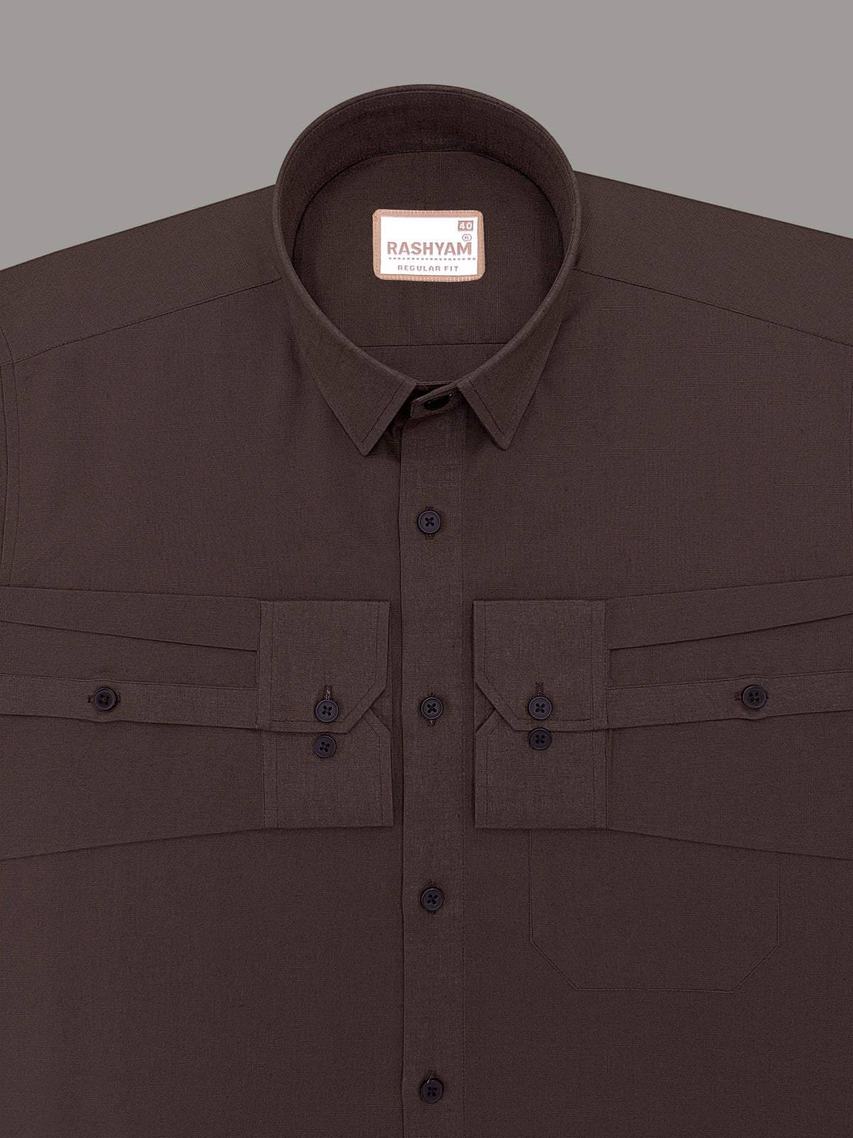 Luxurious Linen Cotton Montelio Mocha Brown Formal Shirt