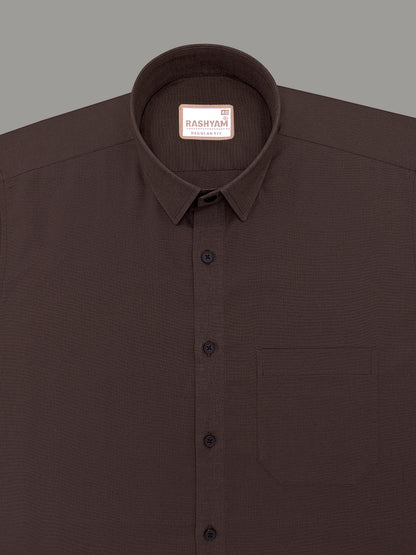 Luxurious Linen Cotton Montelio Mocha Brown Formal Shirt