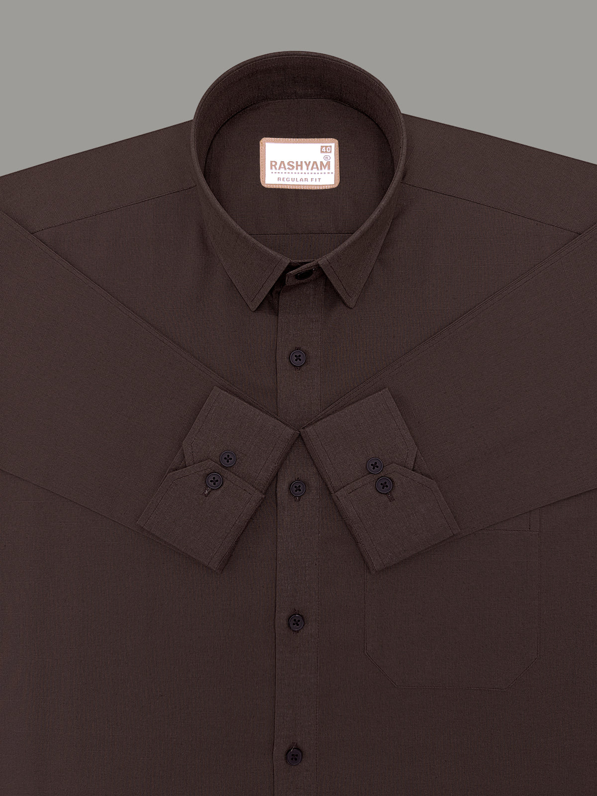 Luxurious Linen Cotton Montelio Mocha Brown Formal Shirt