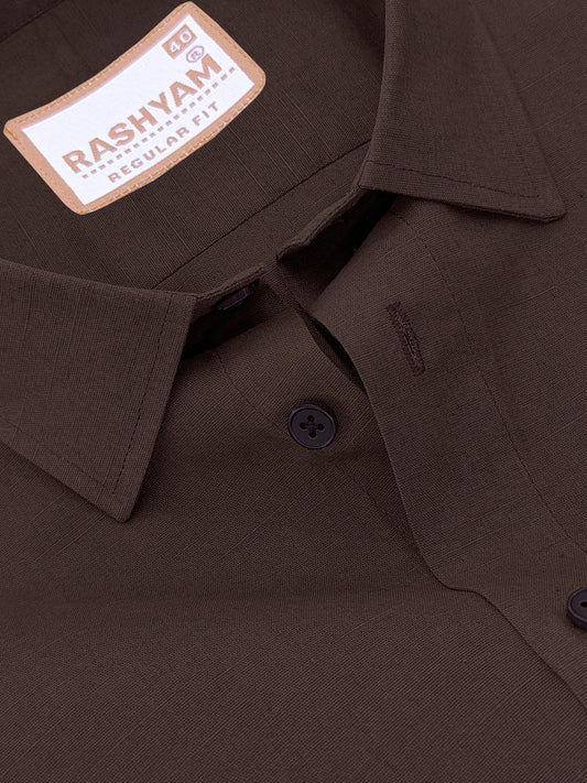 Luxurious Linen Cotton Montelio Mocha Brown Formal Shirt