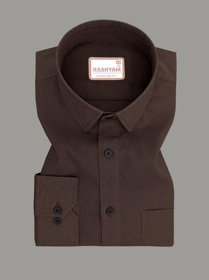 Luxurious Linen Cotton Montelio Mocha Brown Formal Shirt