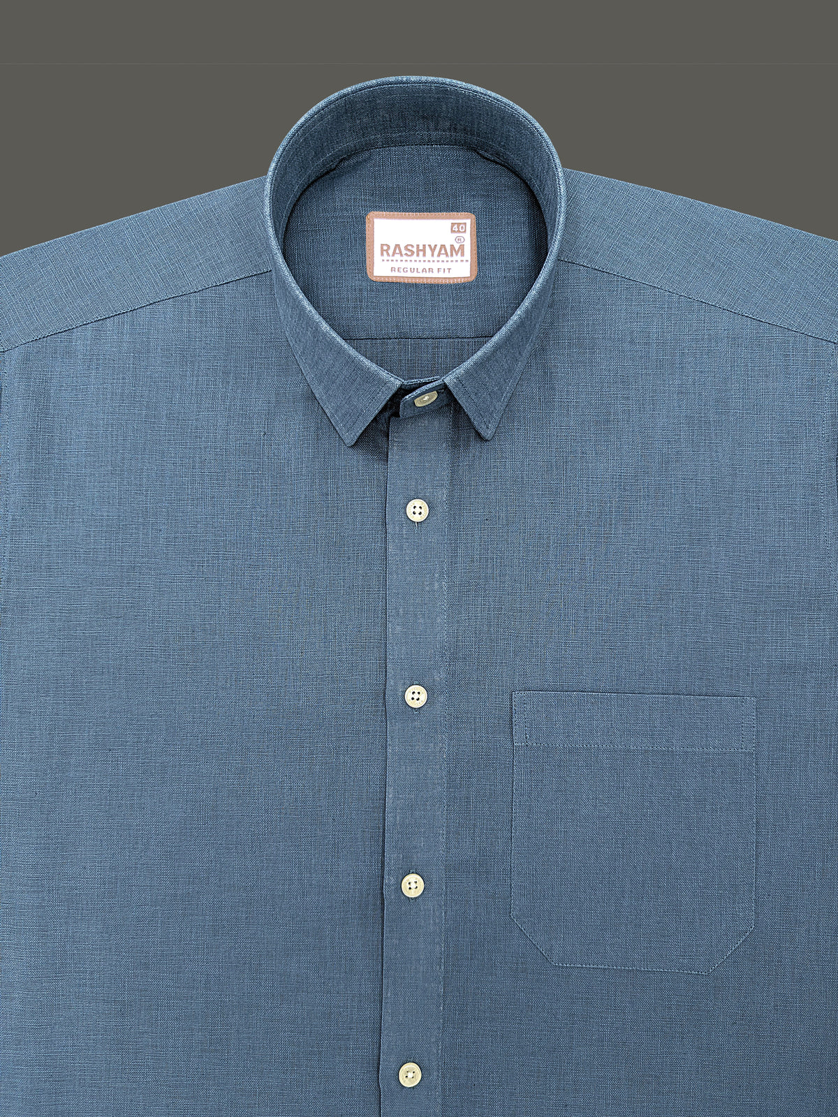 Italian Linen Noventia Slate Blue Formal Shirt