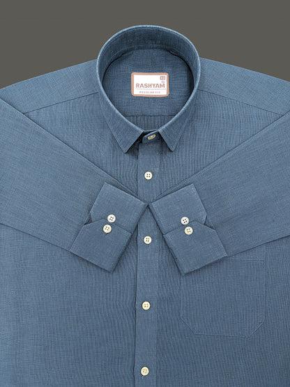 Italian Linen Noventia Slate Blue Formal Shirt