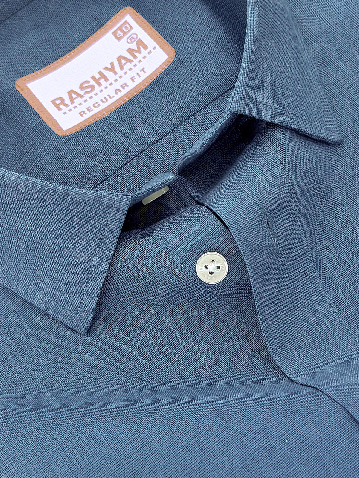 Italian Linen Noventia Slate Blue Formal Shirt