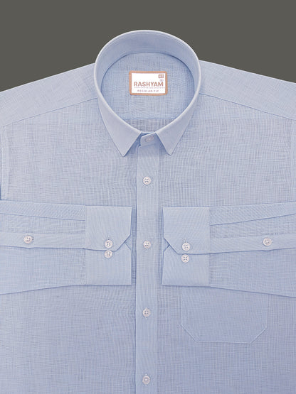 Italian Linen Noventia Pastel Sky Formal Shirt
