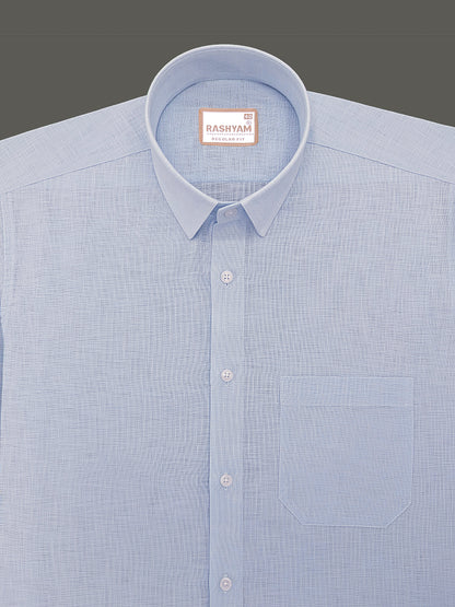 Italian Linen Noventia Pastel Sky Formal Shirt