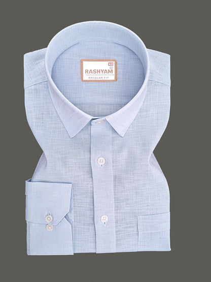 Italian Linen Noventia Pastel Sky Formal Shirt