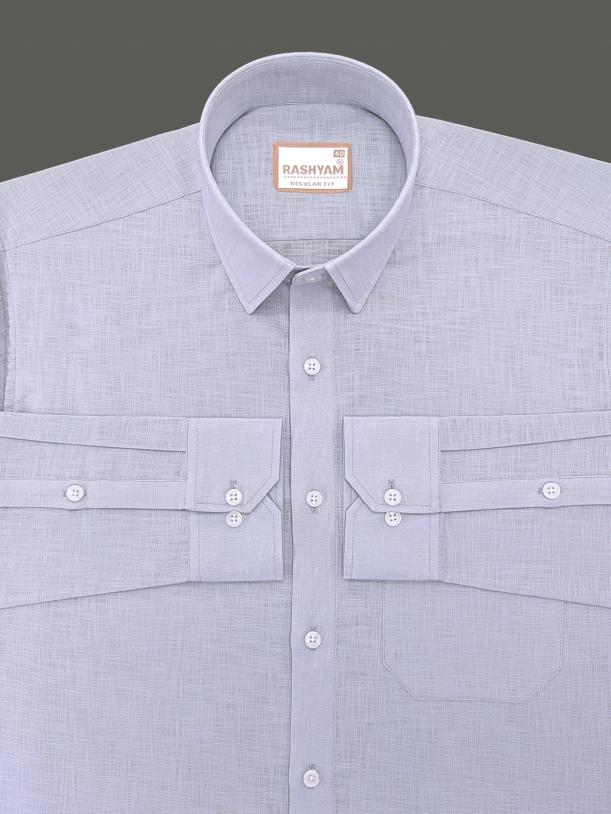 Italian Linen Noventia Cool Grey Formal Shirt